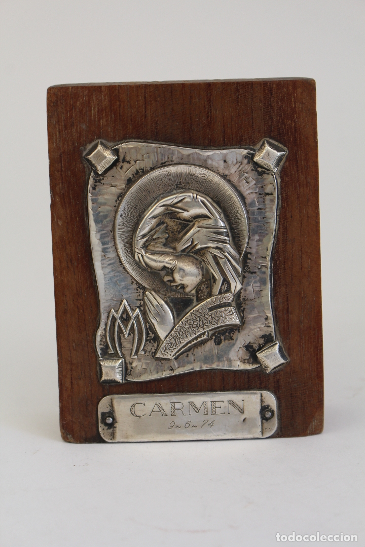 Antig&uuml;edades: virgencita relieve en plata de ley - Foto 4
