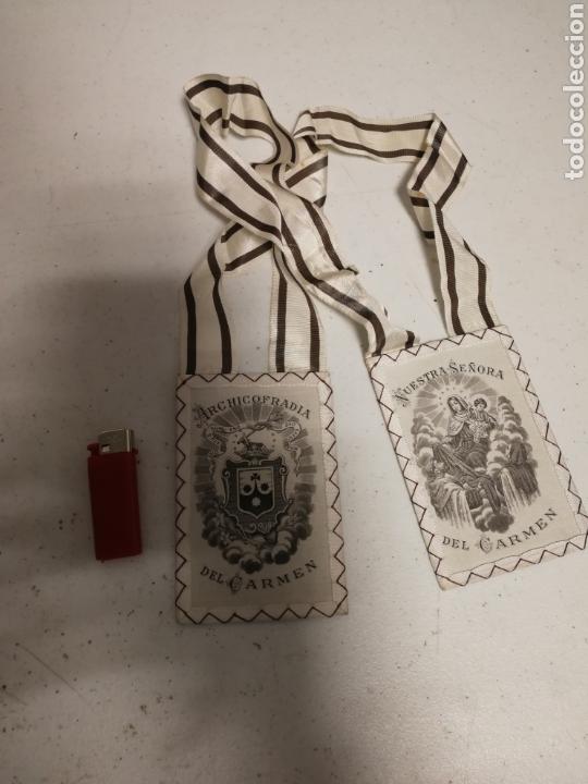 Antig&uuml;edades: ANTIGUO ESCAPULARIO VIRGEN DEL CARMEN - Foto 7