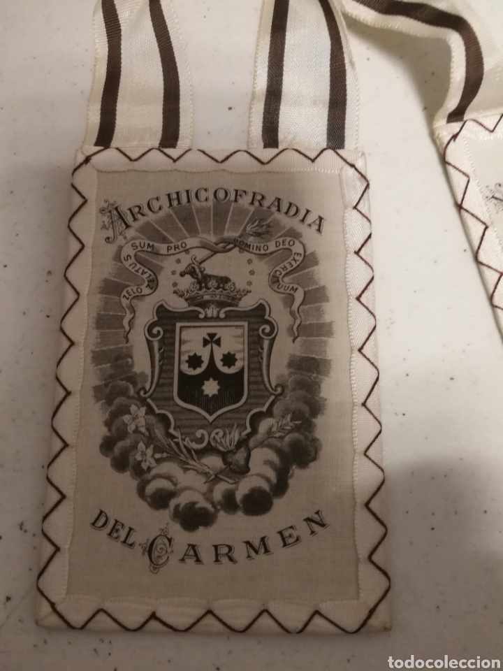 Antig&uuml;edades: ANTIGUO ESCAPULARIO VIRGEN DEL CARMEN - Foto 6