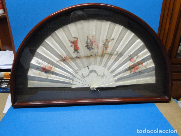 Antig&uuml;edades: ANTIGUO ABANICO, ENMARCADO - Foto 1