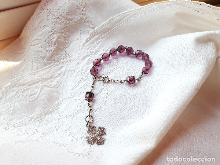Antig&uuml;edades: Pulsera rosario plata - Foto 2