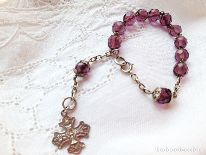 Antig&uuml;edades: Pulsera rosario plata - Foto 5