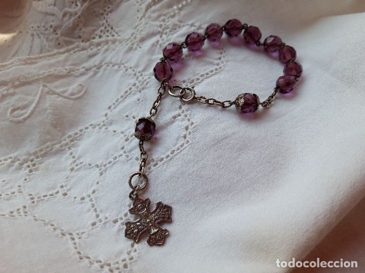 Antig&uuml;edades: Pulsera rosario plata - Foto 6