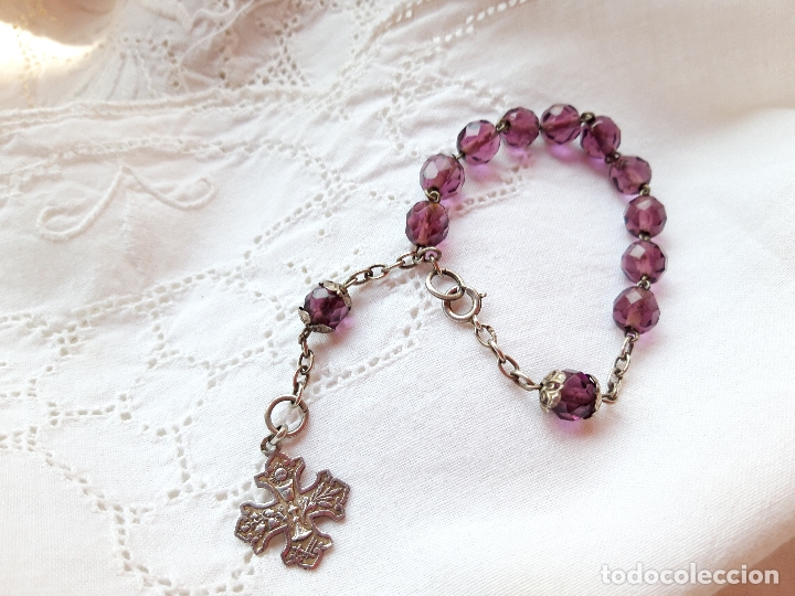 Antig&uuml;edades: Pulsera rosario plata - Foto 1