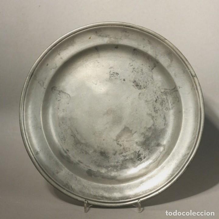 Antig&uuml;edades: Antiguo Plato de Esta&ntilde;o 1850 - 1880 - Foto 1