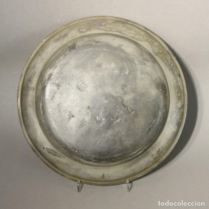 Antig&uuml;edades: Antiguo Plato de Esta&ntilde;o 1850 - 1880 - Foto 2