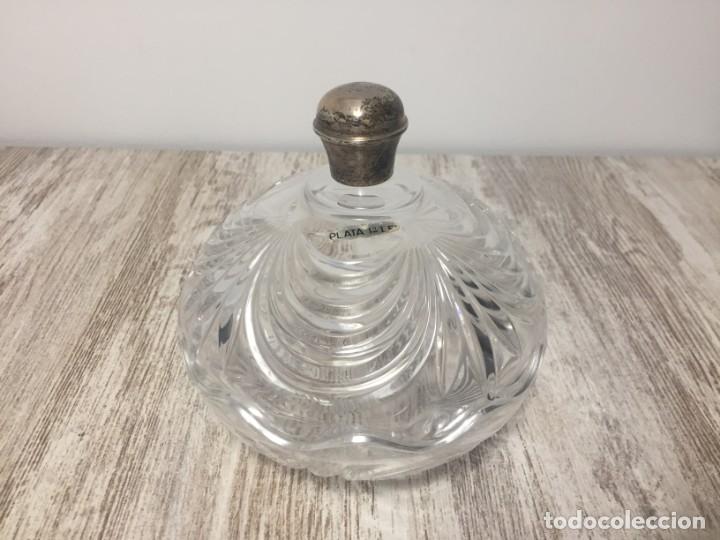 Antiquit&eacute;s: CUENCO BOL CARAMELERA CRISTAL Y PLATA