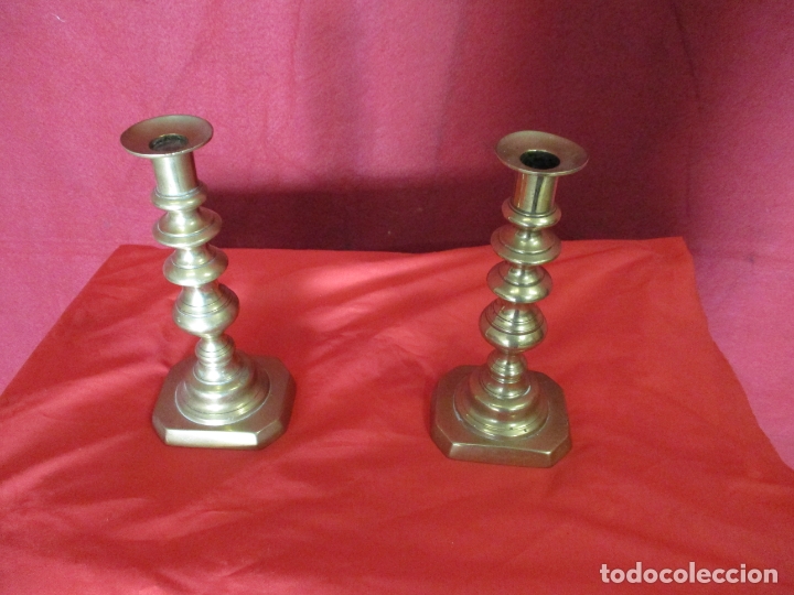 Antig&uuml;edades: Pareja candelabros XVIII - Foto 1