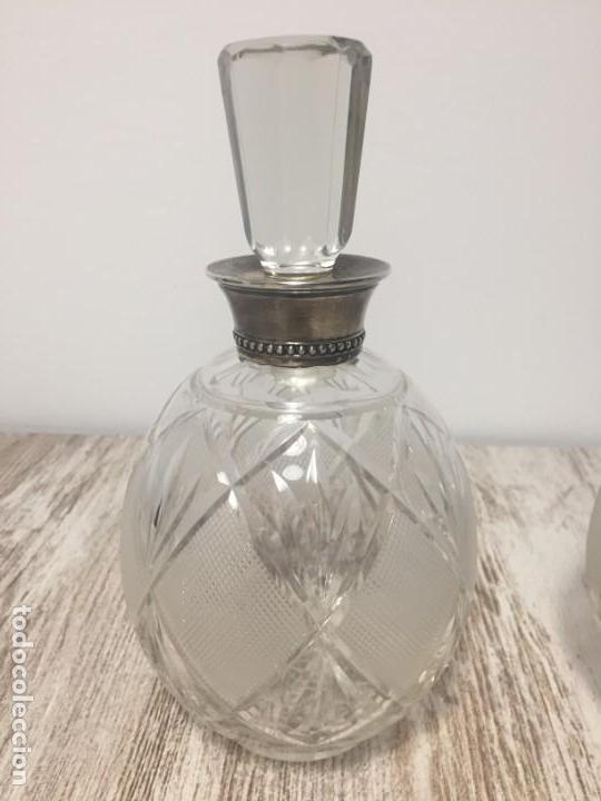 Antig&uuml;edades: LICORERAS CRISTAL PRENSADO Y PLATA - Foto 3