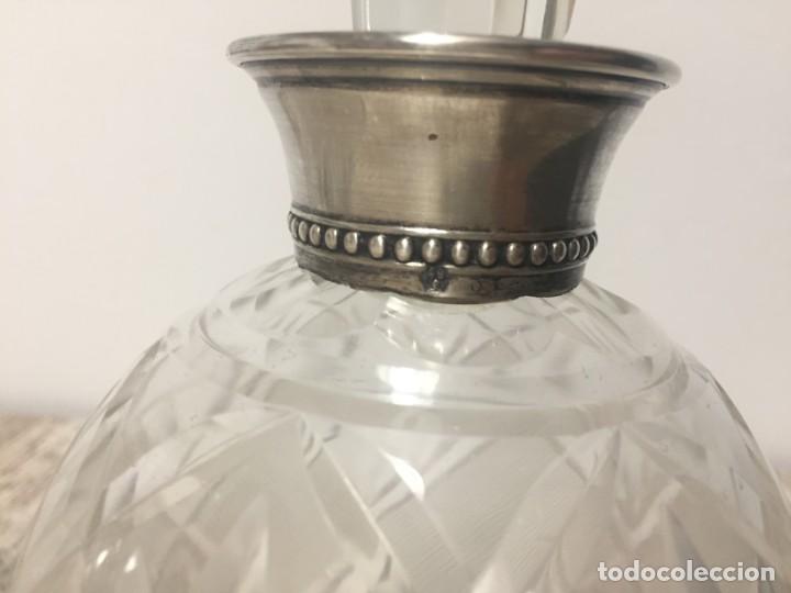 Antig&uuml;edades: LICORERAS CRISTAL PRENSADO Y PLATA - Foto 8