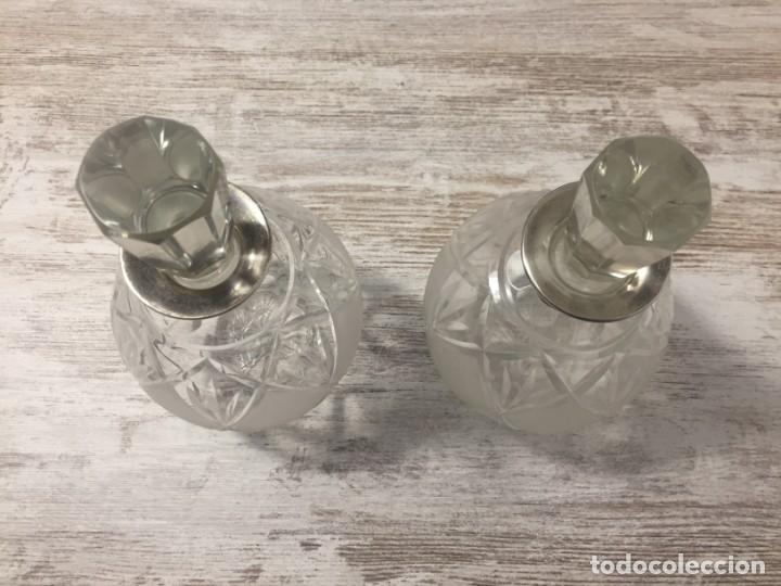 Antig&uuml;edades: LICORERAS CRISTAL PRENSADO Y PLATA - Foto 9
