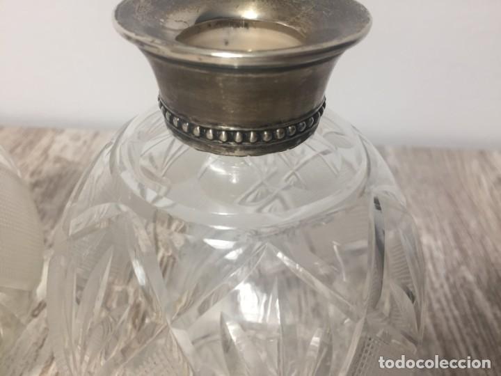 Antig&uuml;edades: LICORERAS CRISTAL PRENSADO Y PLATA - Foto 15