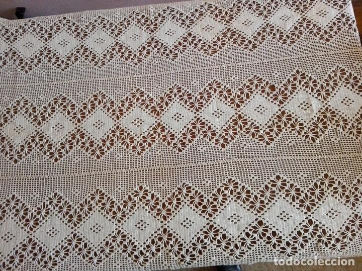 Antig&uuml;edades: Mantel Vintage Rectangular &ndash; Encaje de Ganchillo a Mano &ndash; Algod&oacute;n &ndash; 185&times;93 cm - Foto 3
