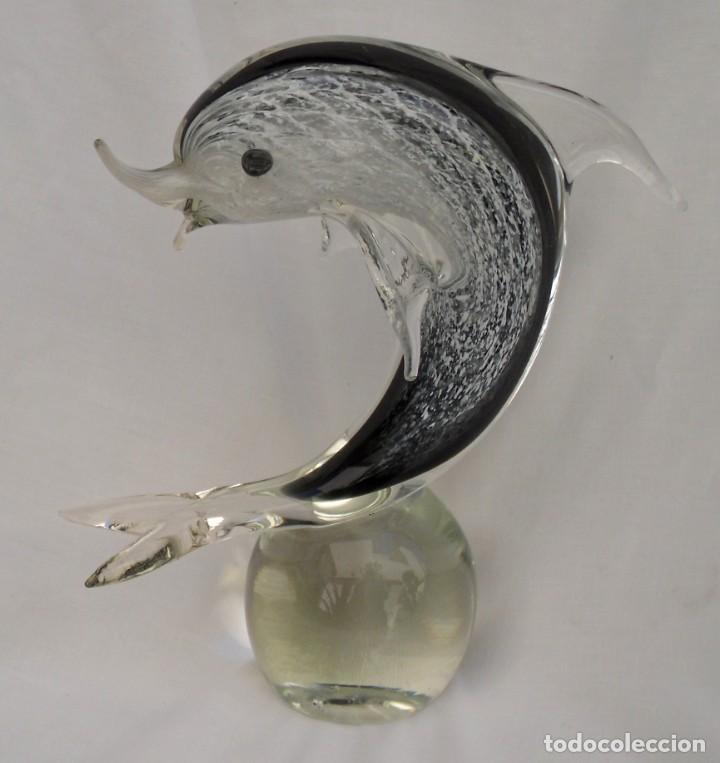 Antig&uuml;edades: delf&iacute;n con bola de cristal de murano - Foto 1