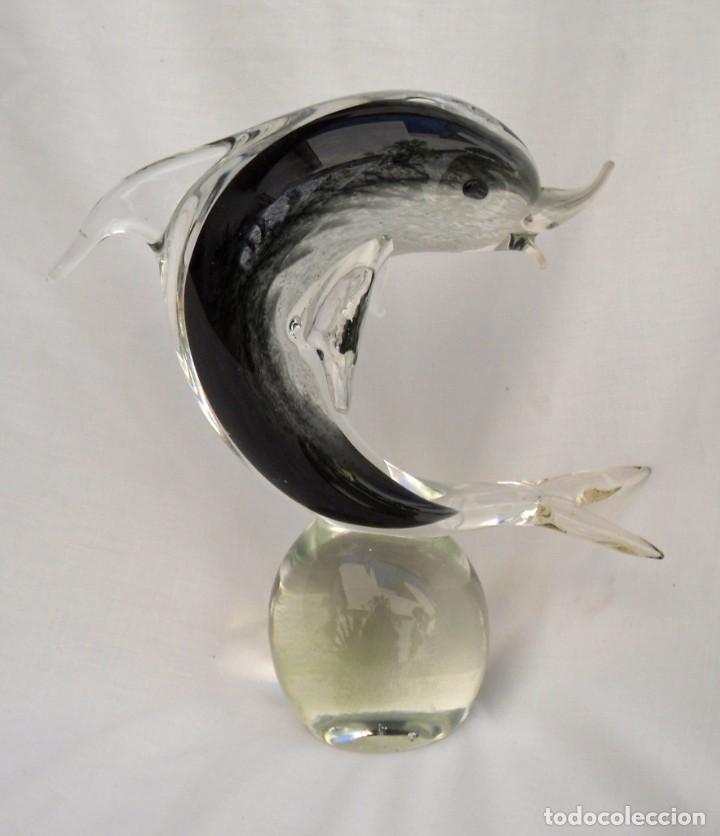 Antig&uuml;edades: delf&iacute;n con bola de cristal de murano - Foto 3