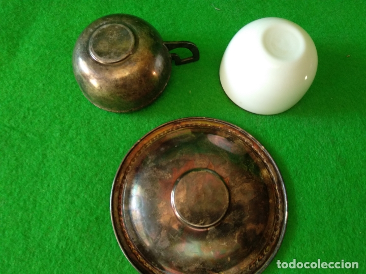Antig&uuml;edades: TAZAS EN ALPACA Y CRISTAL - Foto 7