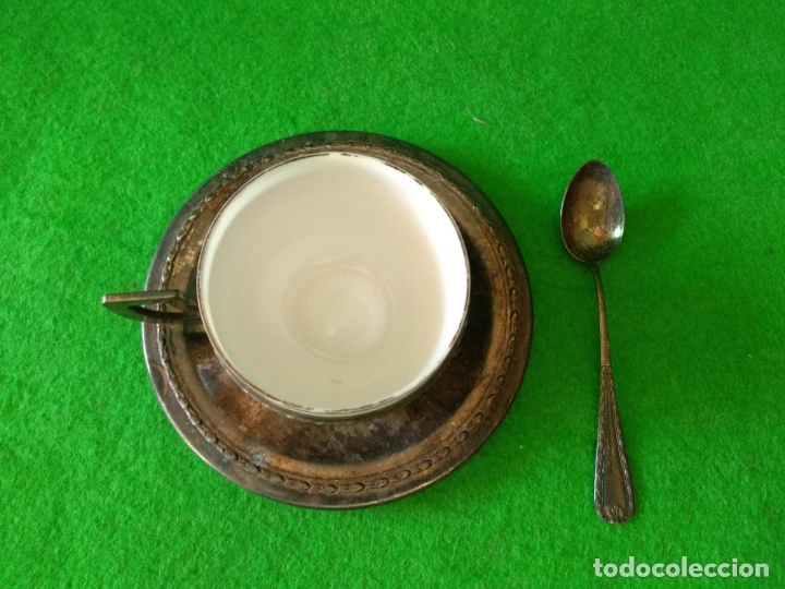 Antig&uuml;edades: TAZAS EN ALPACA Y CRISTAL - Foto 11