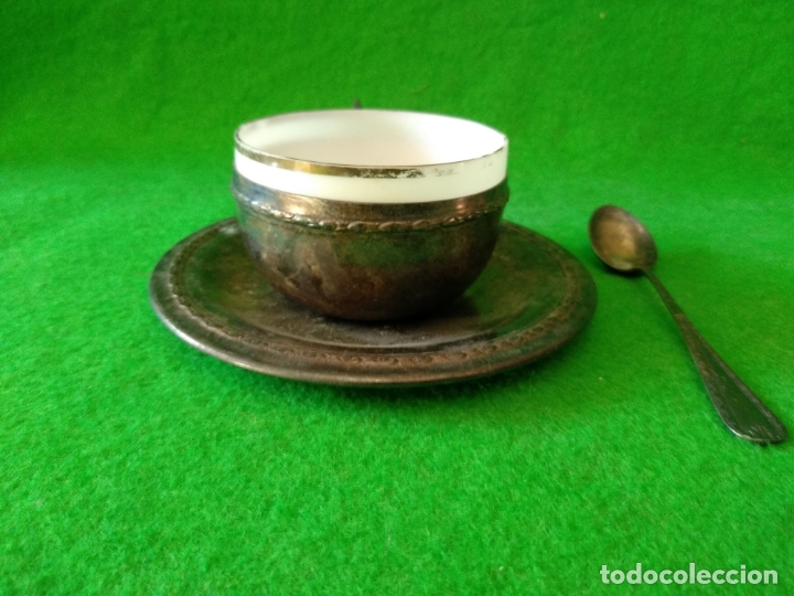 Antig&uuml;edades: TAZAS EN ALPACA Y CRISTAL - Foto 13