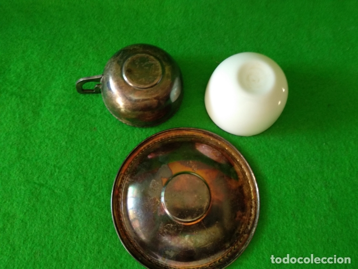 Antig&uuml;edades: TAZAS EN ALPACA Y CRISTAL - Foto 17