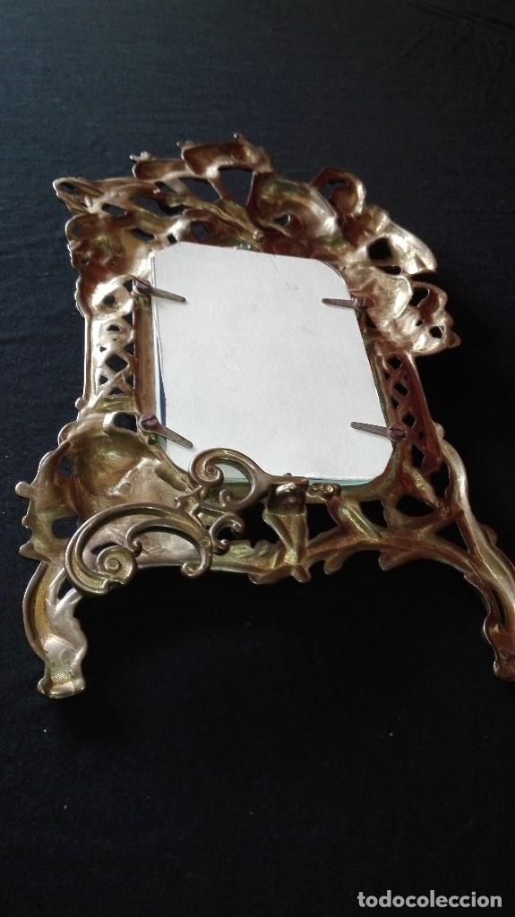 Antig&uuml;edades: ANTIGUO MARCO ESPEJO DE BRONCE SAN JORGE - Foto 7
