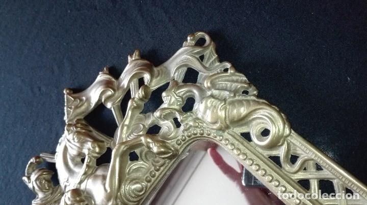 Antig&uuml;edades: ANTIGUO MARCO ESPEJO DE BRONCE SAN JORGE - Foto 11