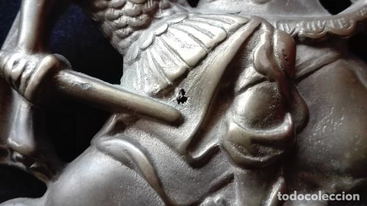 Antig&uuml;edades: ANTIGUO MARCO ESPEJO DE BRONCE SAN JORGE - Foto 14