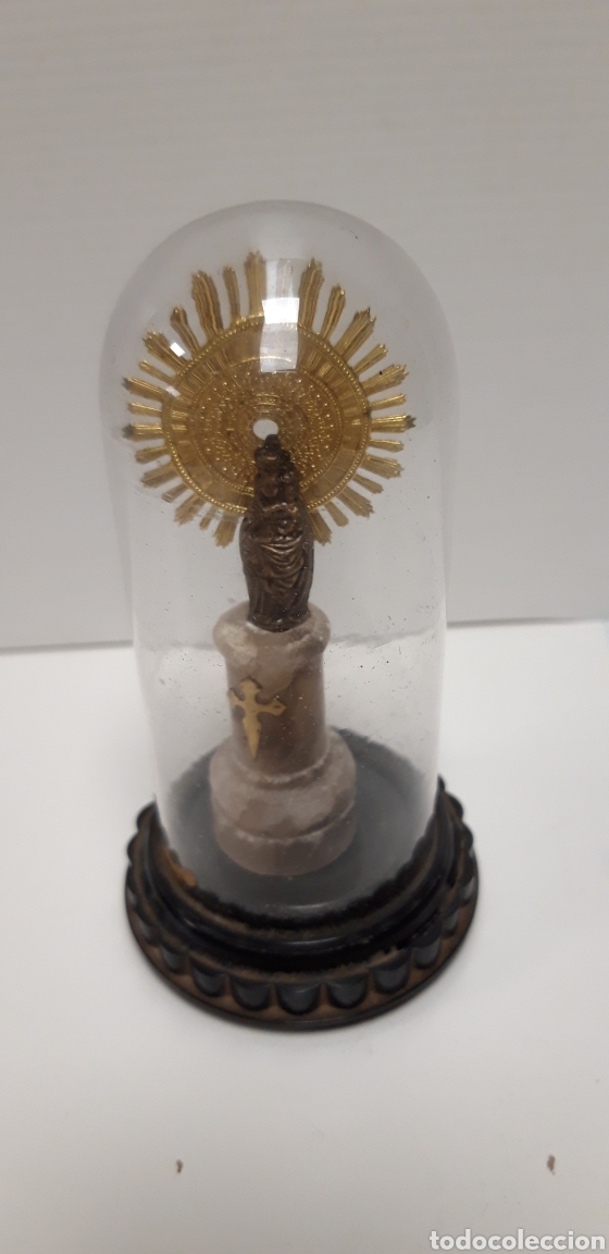 Antig&uuml;edades: Antigua Virgen en urna 11 cm - Foto 1