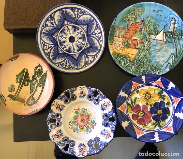 Antig&uuml;edades: Lote de 5 platos a clasificar - Foto 1