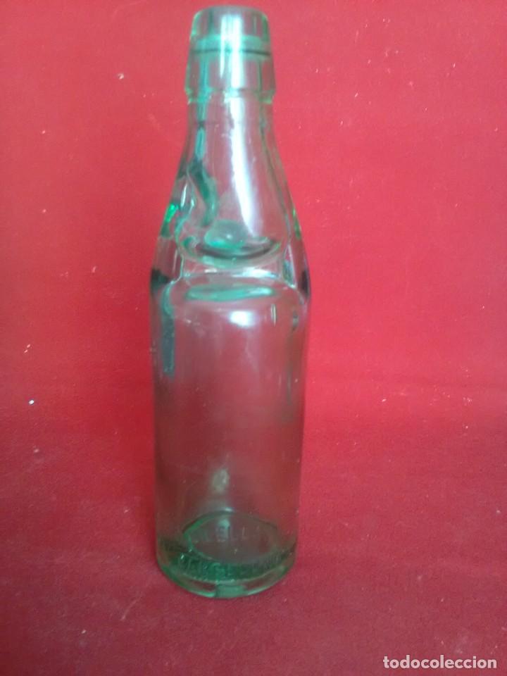 Antiquit&eacute;s: Escasa botella de gaseosa boliche con marca de JUAN VILELLA BARCELONA VER FOTOS