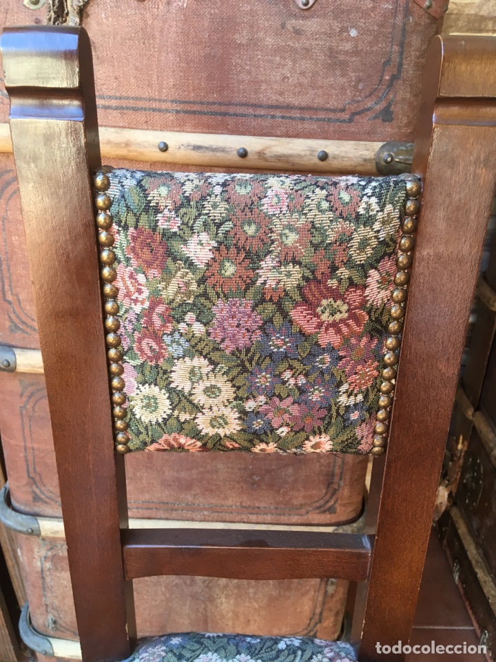 Antig&uuml;edades: SILLA ANTIGUA DE MADERA MACIZA Y ESTAMPADA - Foto 3