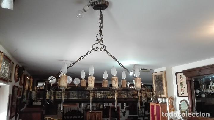 Antig&uuml;edades: L&aacute;mpara de hierro forjado - Foto 1