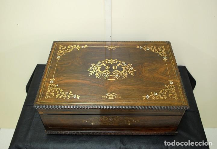 Antiguidades: CAJA ANTIGUA DE MADERA Y MARQUETER&Iacute;A
