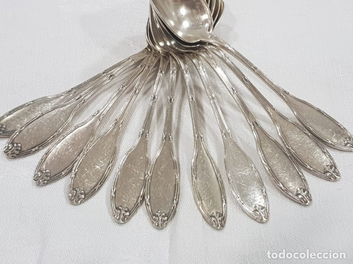 Antig&uuml;edades: 11 cucharas ba&ntilde;o plata con sello - Foto 2