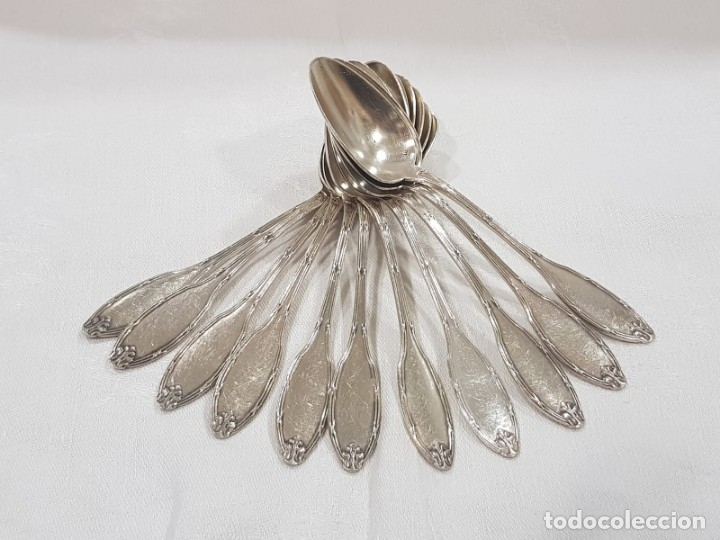 Antig&uuml;edades: 11 cucharas ba&ntilde;o plata con sello - Foto 5