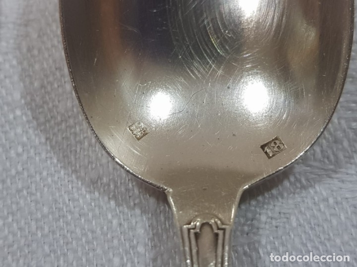 Antig&uuml;edades: 11 cucharas ba&ntilde;o plata con sello - Foto 8