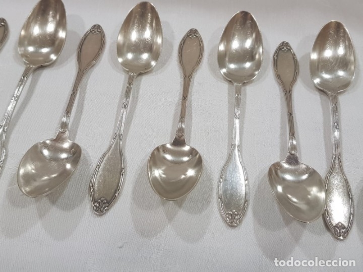 Antig&uuml;edades: 11 cucharas ba&ntilde;o plata con sello - Foto 9