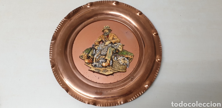 Antig&uuml;edades: Plato de cobre antiguo franc&eacute;s - Foto 1