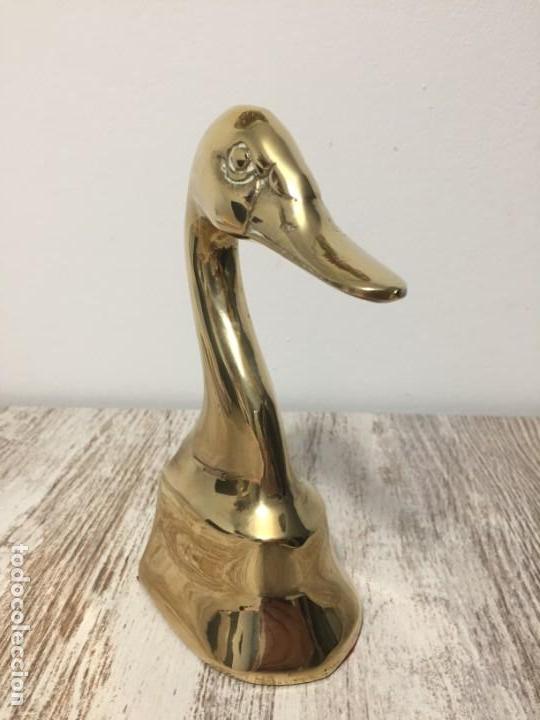 Antig&uuml;edades: CABEZA PATO BRONCE SUJETA-LIBROS - Foto 3