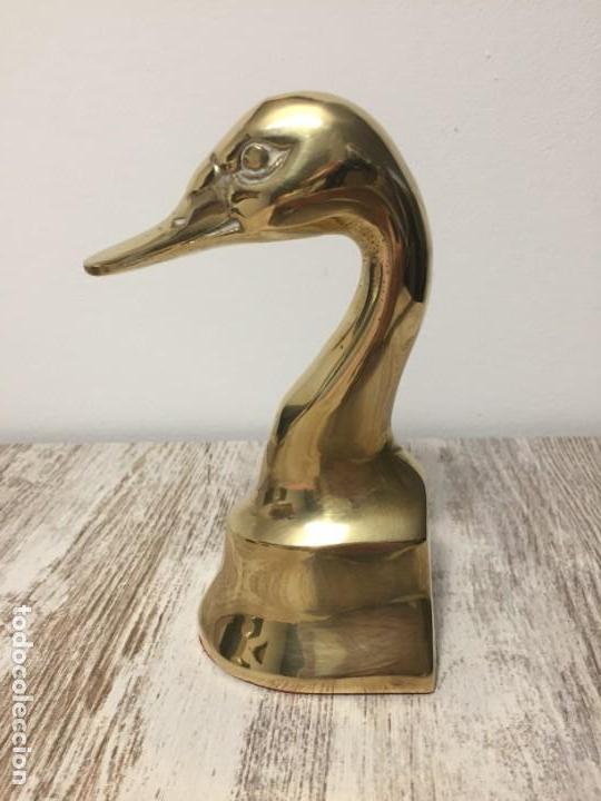 Antig&uuml;edades: CABEZA PATO BRONCE SUJETA-LIBROS - Foto 7