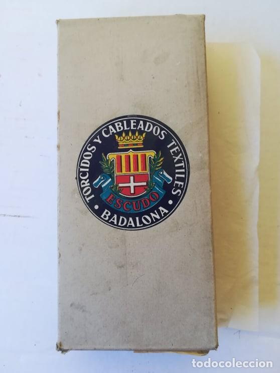 Antiques: caja e hilos, torcidos y cableados textiles escudo badalona color 7 zurzir medias