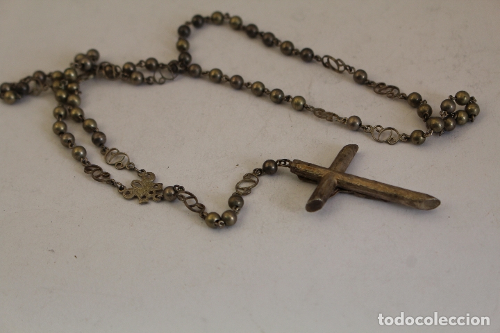 Antig&uuml;edades: rosario antiguo en plata de ley - Foto 2