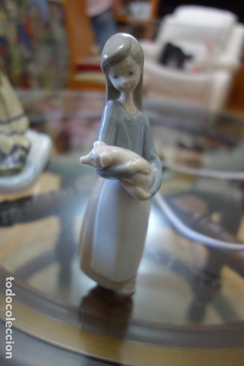 Antig&uuml;edades: Ni&ntilde;a con cerdito de LLADRO , perfecta - Foto 1