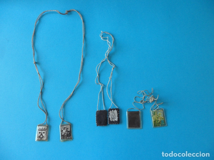 Antig&uuml;edades: Variado lote de Escapularios de la Virgen del Carmen - Foto 1