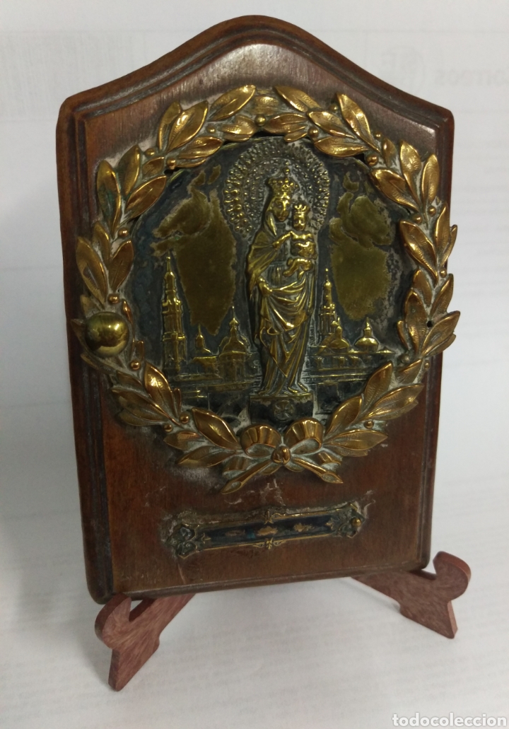 Antig&uuml;edades: Antigua placa devocional VIRGEN DEL PILAR - Foto 1