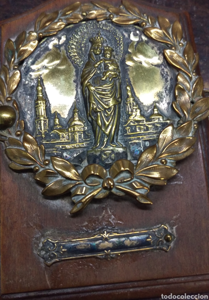 Antig&uuml;edades: Antigua placa devocional VIRGEN DEL PILAR - Foto 3
