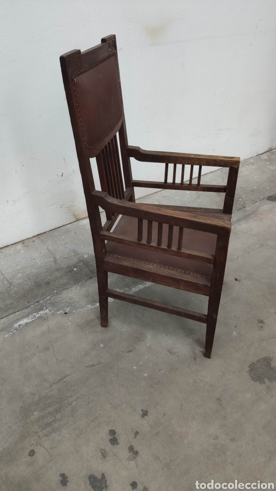 Antig&uuml;edades: SILL&Oacute;N FRAILERO DE MADERA - Foto 2