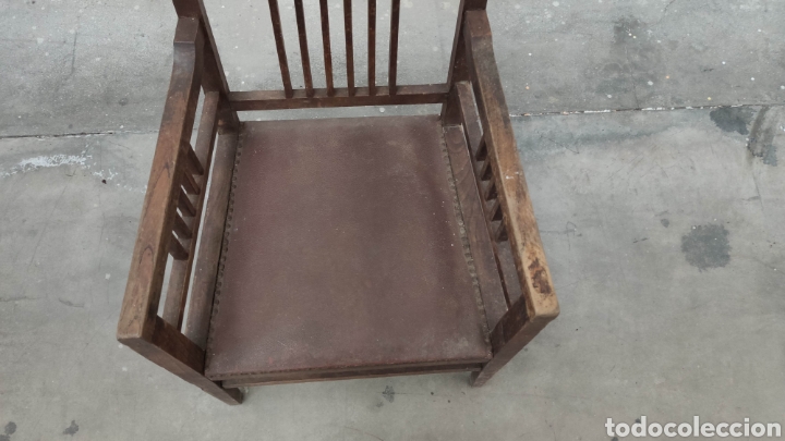 Antig&uuml;edades: SILL&Oacute;N FRAILERO DE MADERA - Foto 4