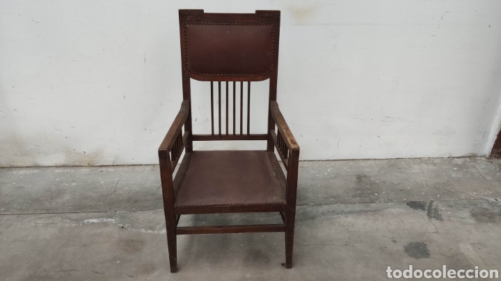 Antig&uuml;edades: SILL&Oacute;N FRAILERO DE MADERA - Foto 5