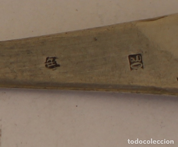 Antig&uuml;edades: tenedor con plata de ley punzonada - Foto 6