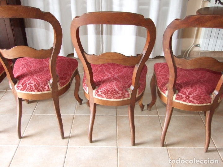 Antig&uuml;edades: 4 SILLAS ISABELINAS DE CAOBA - Foto 2